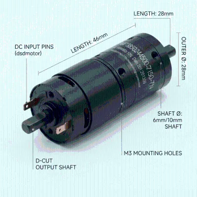 Metal Gear Motor Precision Planetary Reducer High Torque 12V 24V DC Custom RPM for Smart TV Rack Shutter and Automation