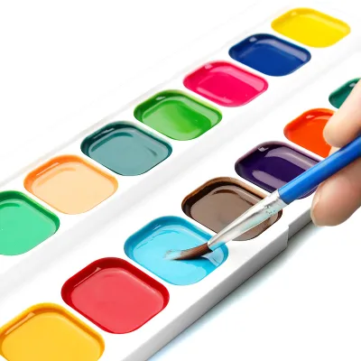 Christmas Gift Drawing Semi-dry solid watercolor paint 12 /18 colors children's painting watercolor washable watercolor paint