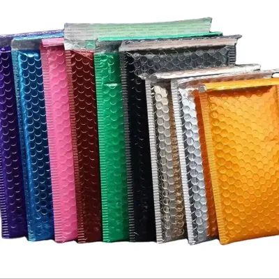 Hot Selling Custom logo Printing Any Size Colorful Durable Tear Proof Water Resistant Metallic Bubble Mailer for Shipping