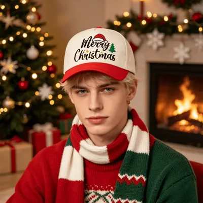 Merry Christmas Printed Baseball Cap Santa Hat Xmas Tree Graphic Trucker Hat Adjustable Sport Cap Christmas Party Gift Hat