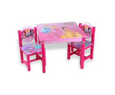 Flyfashion Wholesale Princess Lovely Children Furniture Set Kindergarten Furniture Study & Dining Table in Compact Plate for Kid