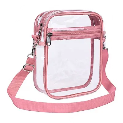 Fashionable Transparent Crossbody Bag Adjustable Strap Perfect for Concerts & Sports
