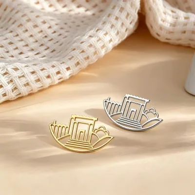 Jerusalem Pendant Holy Jerusalem Old City Holy Temple Brooch Jewish Medallion Judaica Engrave Pin Jewelry Gifts