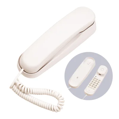 Mini Desktop Corded Landline Phone Fixed Telephone Wall Mountable Supports Mute/ Pause/ Redial Functions for Home Hotel Office