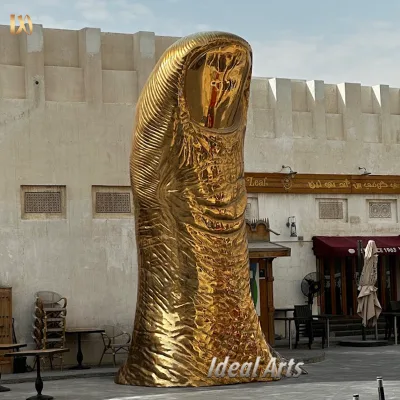 Cast Big Outdoor Modern Garden Park Shopping Decoration Gold Bronze Hand Thumb Statue Sculpture