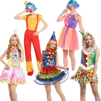 Halloween Carnival Adult Clown Costume Cosplay Party Costume Cologne Carnival Costume Ladies Clown Suit