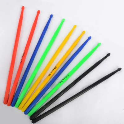 Wholesale Colorful Nylon Drumstick 5A Plastic Stick Drum for Drum Practice Colorful Design
