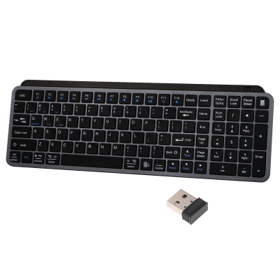Wholesale 2.4G+Bluetooth Wireless Keyboard with Numeric Keys and Multimedia Keys for PC/Tablet Compter/Mobile Phone