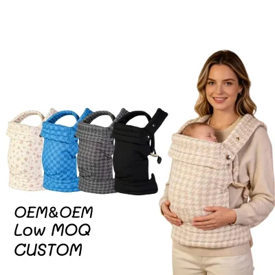 Customized Houndstooth Newborn Baby Carrier Ergonomic Cozy Lightweight Carrier for 7-44lbs Adjustable Neck Support