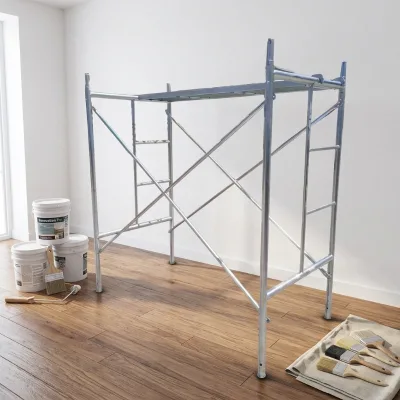 Powder Coated Q235 Steel H Frame Modular Scaffolding Mobile Tower with Ladder Platform for Painting Plastering Construction Work