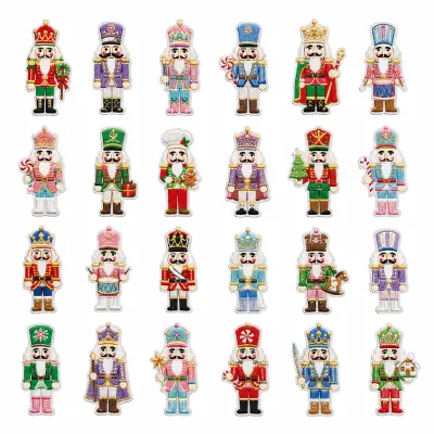 Wholesale Eco-Friendly Christmas Nutcracker Large Chenille Sequin Embroidery Iron on Patches Custom for Girl Clothes
