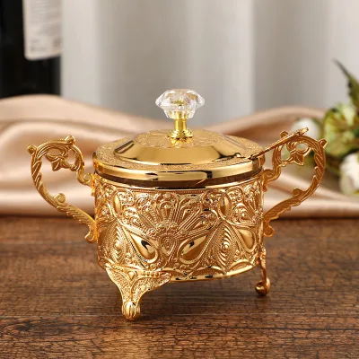 Manufacturer's Exquisite Glass Sugar Bowl Nordic Style Fashionable Embossed Geometric Design White Kitchen Seasoning Creative