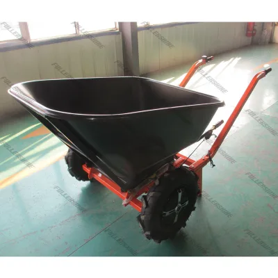 Heavy Duty Two Wheels Electric Power Wheelbarrow China Direct Factory With Plastic Tray140L 180L 200L 250L 300L 350L
