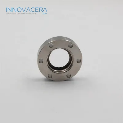 INNOVACERA CF Flanged 304 Stainless Steel Sapphire Viewports Vacuum Brazed Seal for High Vacuum (HV) Ultrahigh Vacuum (UHV)