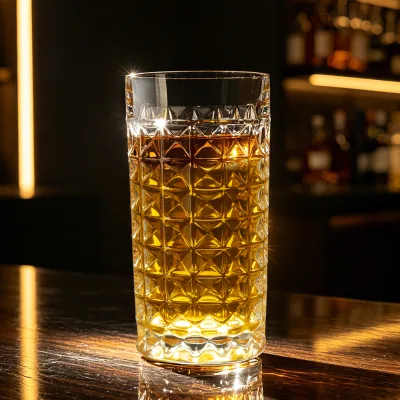 Premium NOVARE 310ml Lead Free Crystal Highball Glasses Diamond Cut Classic Style for Whisky Beer Cocktail
