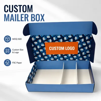 Premium Cardboard Custom Mailer Box Featuring Adjustable Inserts Private Label Branding and Bulk Orders for Beauty Kits