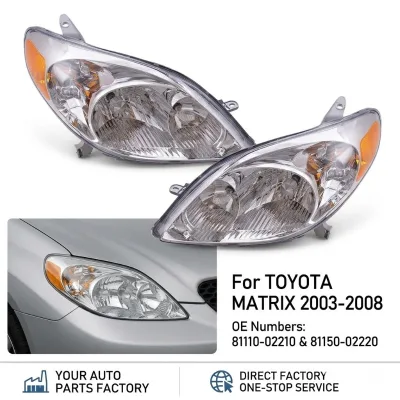 Head Light 81110-02210 81150-02220 Car Accessories Body Front Halogen Lamp Automobile Headlight for TOYOTA MATRIX 2003-2008