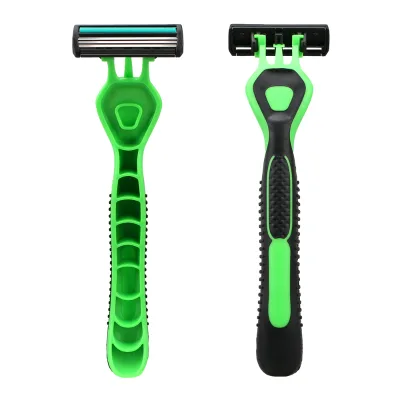 D337L Good Quality Triple Blade Disposable razor New Arrival Rubber Handle Shaving Stick Three Blades Men's razor