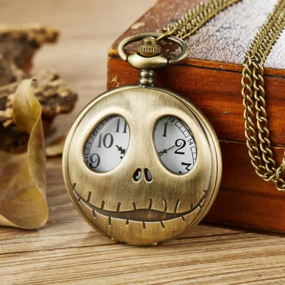 Antique Style Pocket Watches Fashion Quartz Vintage Necklace Christmas Gifts Alloy Case 47mm Dial Round Case