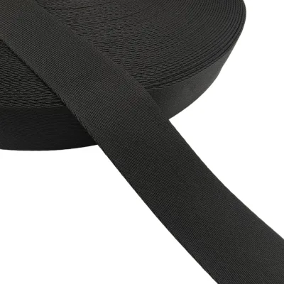 Wholesale 38mm 1.5" Double-Side Twill Woven Polyester Webbing Black Colorful Polyester Bag Strap Luggage Cross Binding Tape