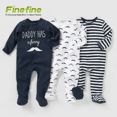 New Arrival Cotton Baby Boys Romper Onesie Jumpsuit With Foot