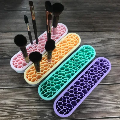 Portable Silicone Single Makeup Brush Holder Convenient Cosmetic Organizer
