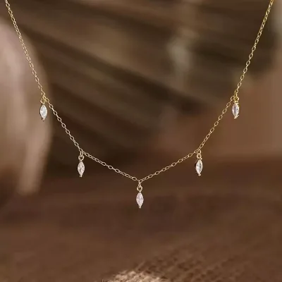 925 Sterling Silver Zirconia Stone Charms Set Necklace for Women Jewelry Manufacturer