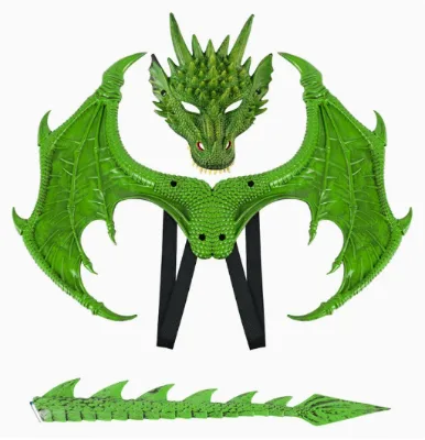 Halloween Cosplays Costumes for Dragon Costume, Dragon Wing Tail Mask Sets Dinosaur Costume Carnival Party Dress up