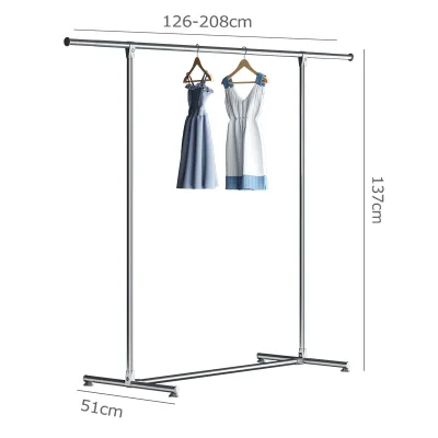 Portable Stainless Steel Foldable Clothes Rack Bedding Hanging Stand for Wardrobe Drying Practical Metal Standing Type Clothing