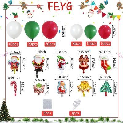 Mini Christmas Cartoon Aluminum Foil Balloon Set New Year Eve Atmosphere Decorations Party Balloons