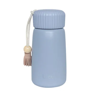HY198 Wholesaler Mini 350ml Portable Handle Water Drinking Bottle 304 Stainless Steel Silica Gel Water Bottle