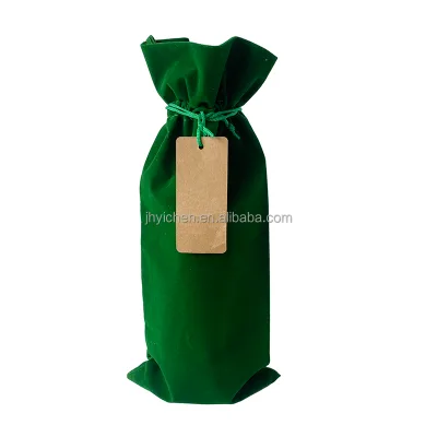 Ready to Ship Luxury Flannel Spirits Bottle Bags Velvet Wine Glasses Pouch for Holiday