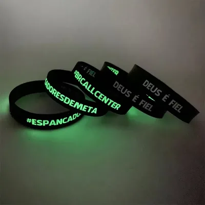 Environmentally Friendly Luminous Waterproof Silicone Bracelet Custom Colors Logo for Event Parties Adults Children Promotional