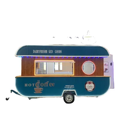 Custom Retro Mobile Coffee Trailer | Vintage Wooden Front | LED Neon Lighting | Dual Service Windows