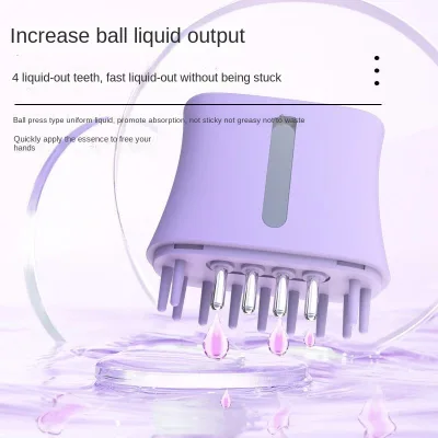 2025 Portable 3-in-1 Multi-Functional USB Scalp Massager Brush Red Blue Light EMS Oil for Hotel Use Hair Growth Household Hair