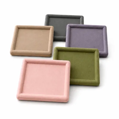 Custom Color Jewelry Display Tray Soft Suede Ring Earring Necklace Organizer for Jewelry Store