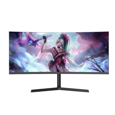 OEM 34-Inch Curved PC Gamer Display Monitor 165HZ 3440x1440 IPS LCD Touchscreen H-DMI Interface 21:9 Display Ratio 1ms Response