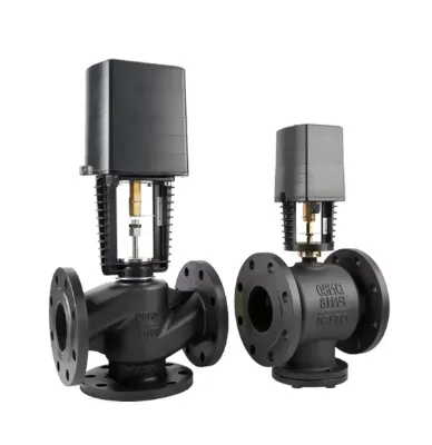 Iron-cast Electrically Adjustable Two-way Valve with Shutoff Function for Water Accessories OEM Customizable Medium Temperature