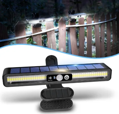 Hot Selling Outdoor Camping IP55 Waterproof LED Solar Clip Light Super Bright Human Body Sensing Staircase Light
