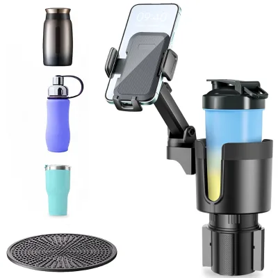 New Multifunctional Car Cup Holder, Vehicle Drink Holder & Phone Mount Auto Interior Accessories