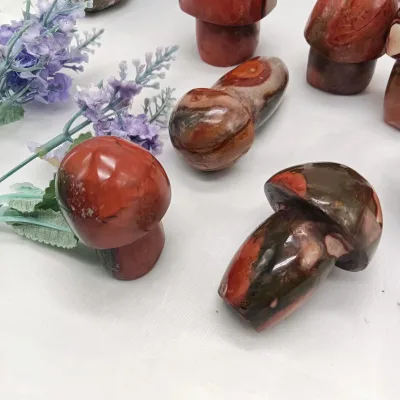 Wholesale Healing Crystal Stones Polished Red Jasper Mushroom Gemstone Natural Mushroom for Gift