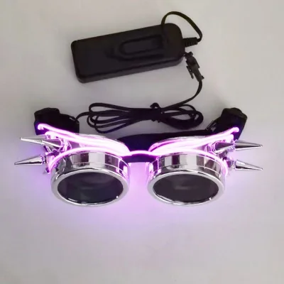 Hot Sale Spike Glowing El Wire Steampunk Kaleidoscope Glasses Different Color Electroluminescent Wire Sunglasses