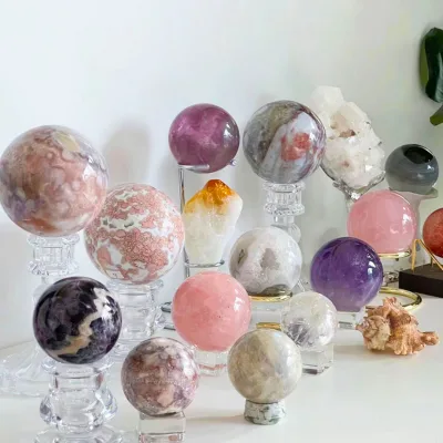 High Quality Hand-Carved Healing Crystal Sphere 5-7cm Mixed Material Wholesale for Decoration Other Crystal Crafts