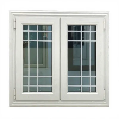Aluminum Alloy French Vertical Swing Grill Window with Tempered Glass Magnetic Screen Louver Design for Apartment