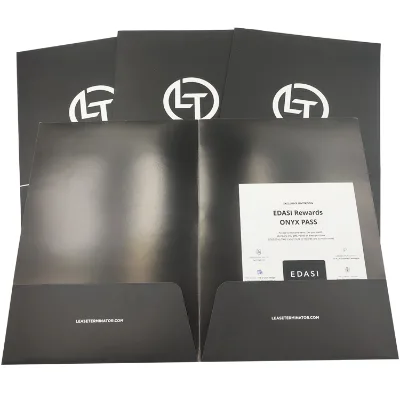 WS Custom A4/A5 Coated Paper Document Bag Folder Hard Cover Pocket Laminating Process Paperboard Printing Filing Guangdong