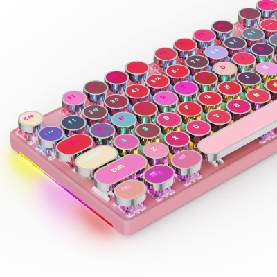 Retro Style Lipstick 104 Keys Typewriter Mechanical Gaming RGB Keyboard New Product