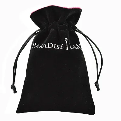 Wholesale Custom Logo Black Velvet Bag With Satin Lining for Jewelry Packaging