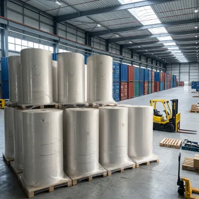 Thermal Paper Jumbo Roll 800mm X 6000m 55gsm for Thermal Paper Slitting Machine