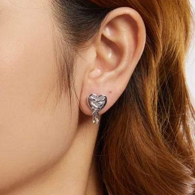 New Trendy 925 Silver Flower Pearl Pendant Earrings Elegant Zircon Snowflake Heart Stud Earrings for Women