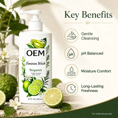 OEM Plant Based Fresh Odor Free Intimate Wash Paraben-free PH Balance Hydration Bergamot Therapeutic Scent Yoni Wash